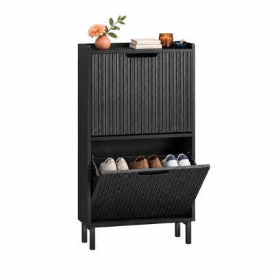 4 Pair Flip Down Shoe Storage