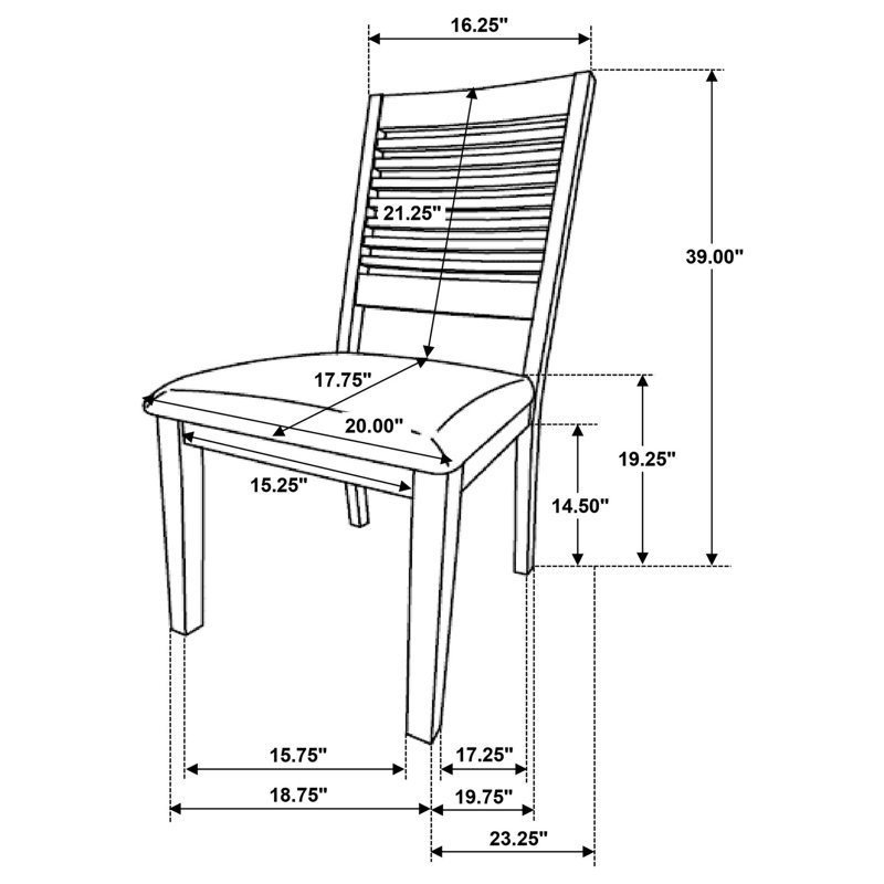 Ensemble de 2 chaises d'appoint de salle à manger en bois de style campagne