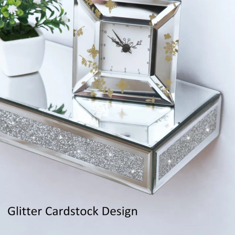 Tablettes flottantes en miroir 15 "pour décor de chambre / salon / cuisine