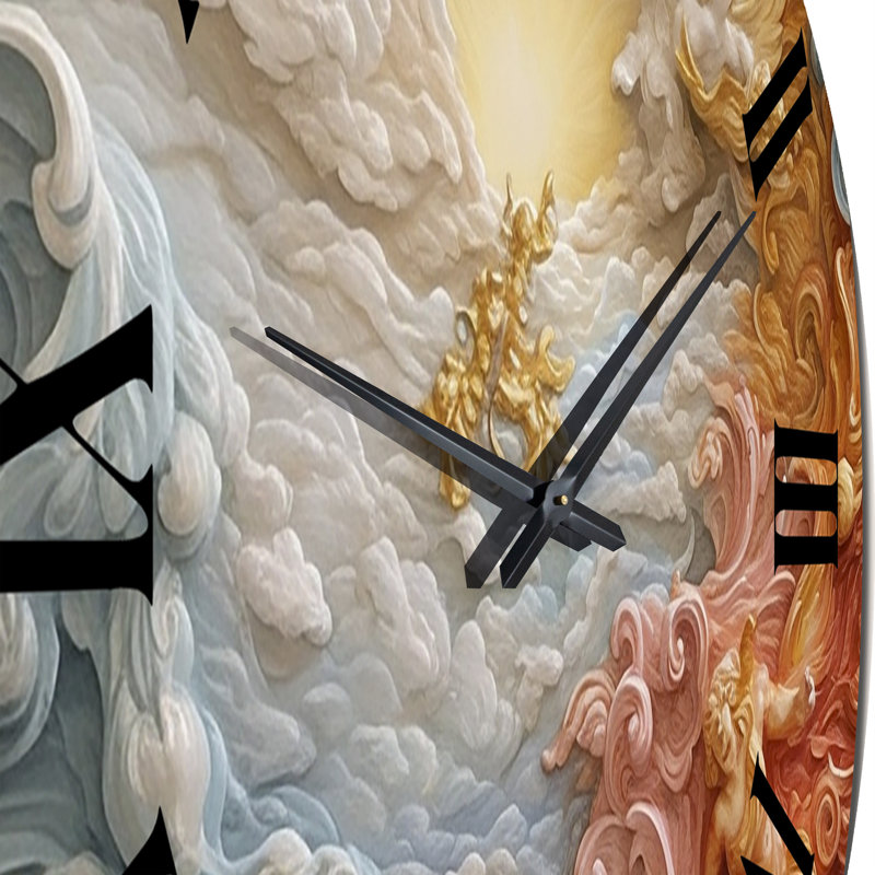 Horloge murale crème en métal Nebula, Grand
