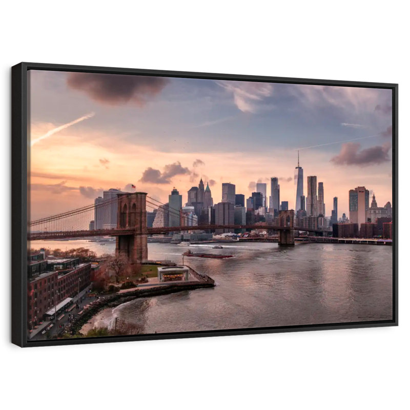Brooklyn Dusk, Cadre flottant noir, 40 po x 27 po