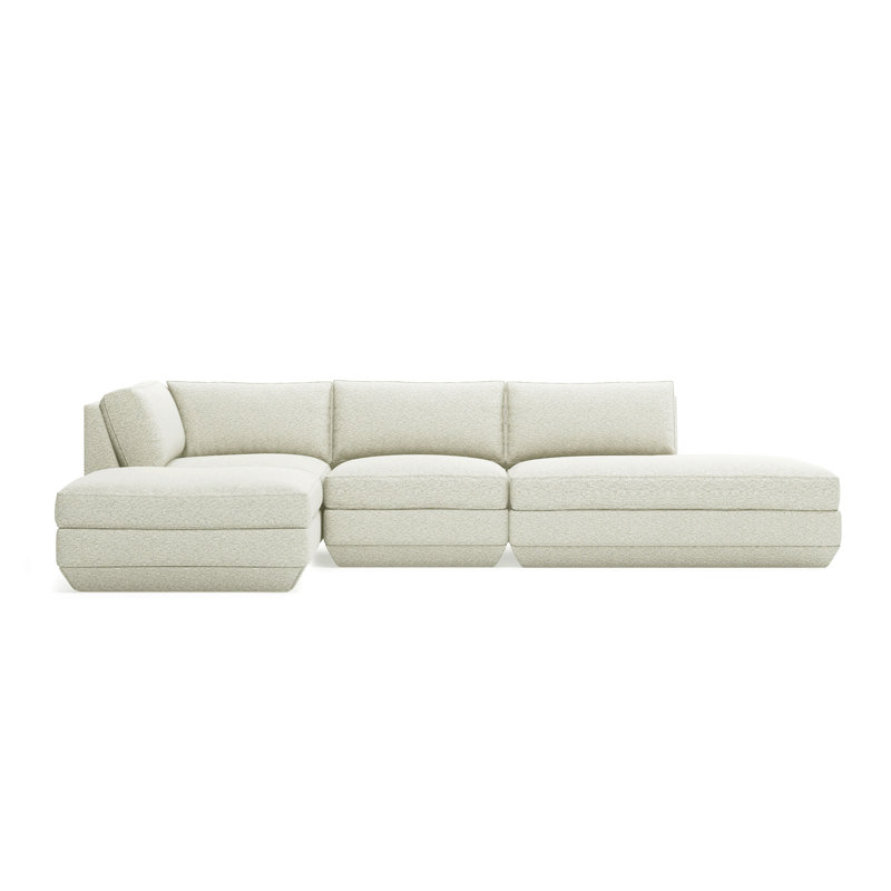 Podium Modular 4 PC Lounge Sectional B, Left Hand Facing, Copenhagen Fossil