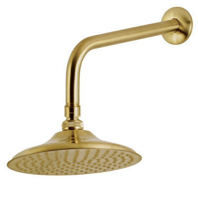 Pomme de douche ronde en laiton 7-3 / 4 po avec bras de douche 12 po Kingston