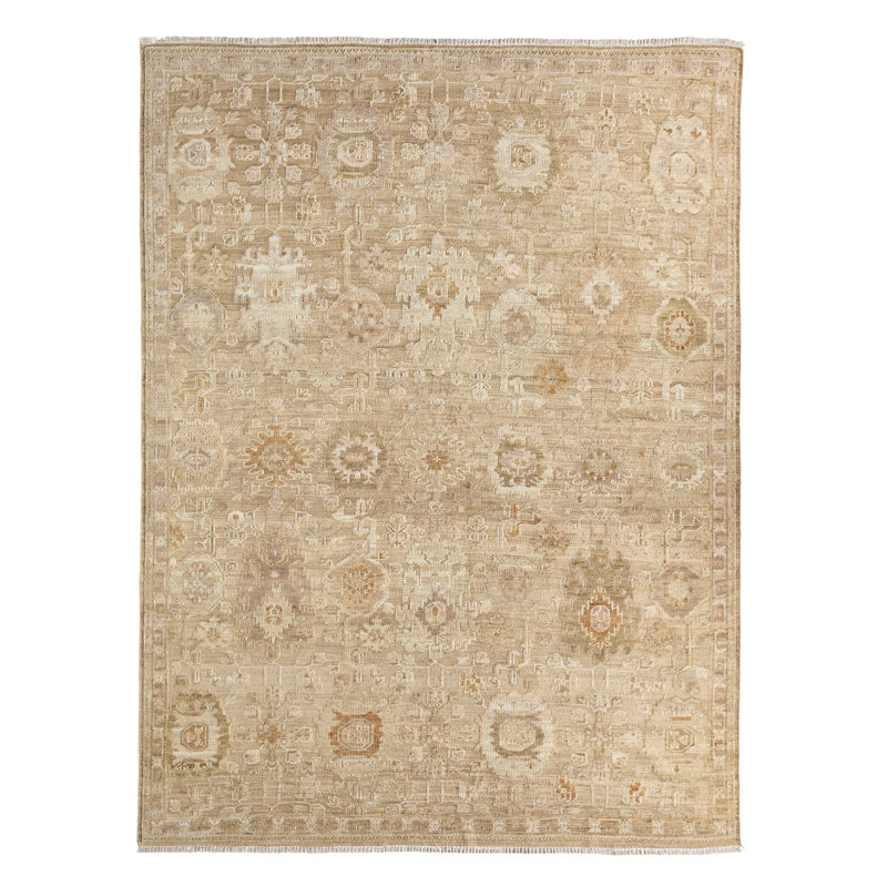 Jaipur Living Elvina CIC05 Handknot Oriental Tan/Yellow Area Rug (9'X12'), Rectangle 9' x 12'
