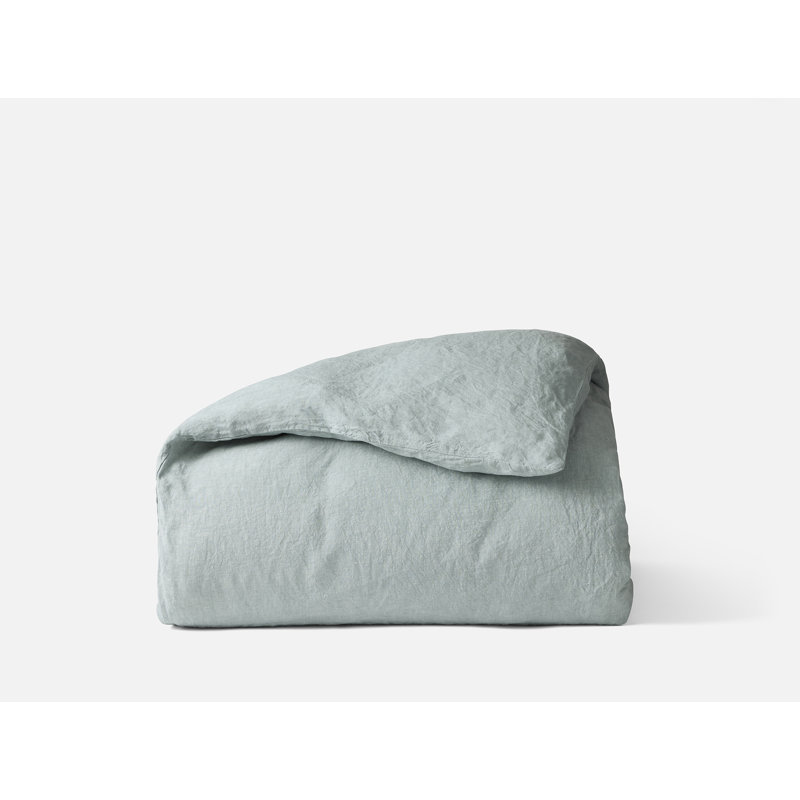 Coyuchi Relaxed Modern and Contemporary Duvet Cover, Full/Queen Duvet Cover, Pacific Blue Chambray