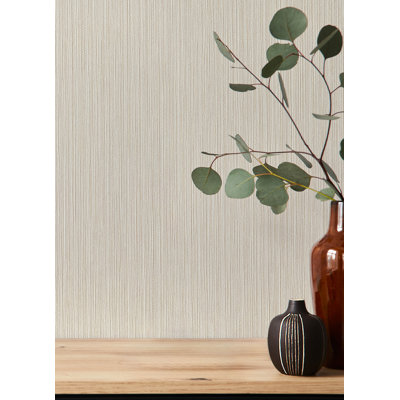 Ewan Bone Textured Stripe Wallpaper