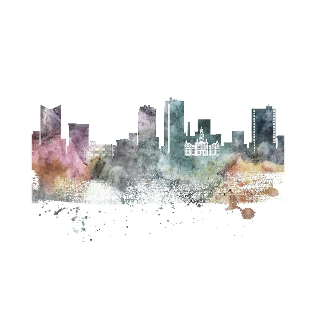 Fort Worth Pastel Skyline by Wall Decor Addict - Wrapped Canvas Painting