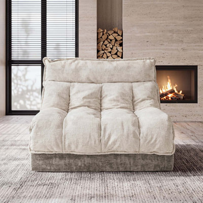 Canapé Cloud à siège simple, canapé modulaire moderne avec coussin rembourré à double couche et tissu chenille respirant pour le salon et la chambre à coucher