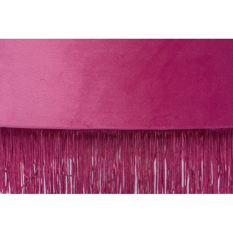 Abat-jour tambour en velours (araignée), H 8,66 po x l 13,78 po x P 13,78 po, Rose