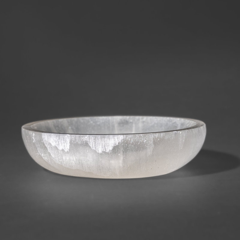 Genuine Polished Selenite Round Bowl (1.3 Lbs)