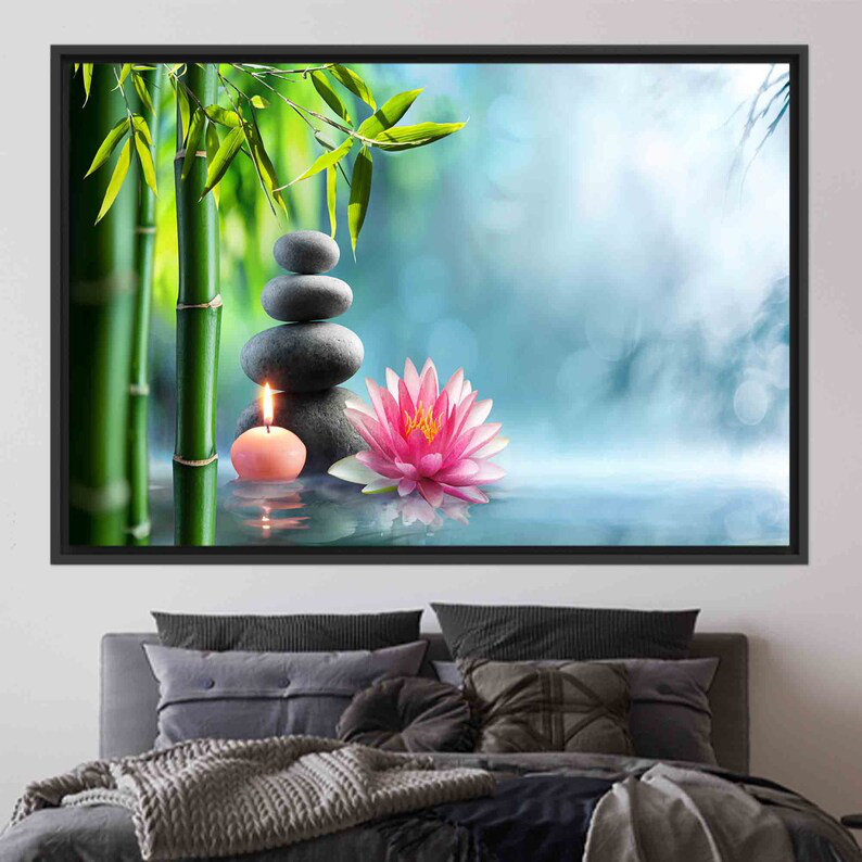 Print on Canvas, 50 cm H x 70 cm W, White, Framed Print without Mat