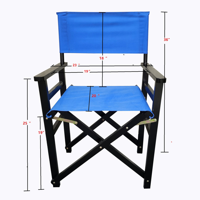 Chaise pliante en bois, Bleu et noir