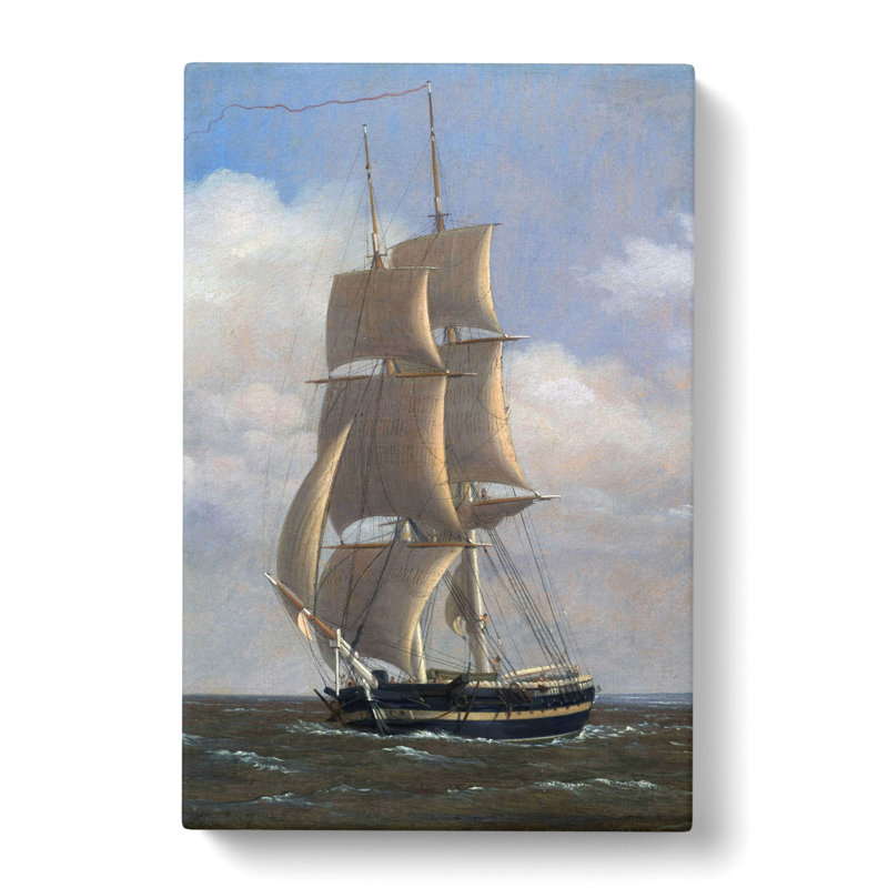 Danish Naval Ship by Christoffer Wilhelm Eckersberg - Wrapped Canvas, 76cm H x 50cm W x 3cm D