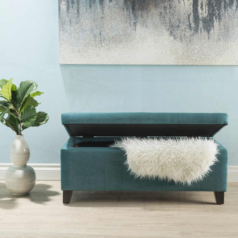 Repose-pieds Ingerson, Mélange de polyester bleu sarcelle foncé