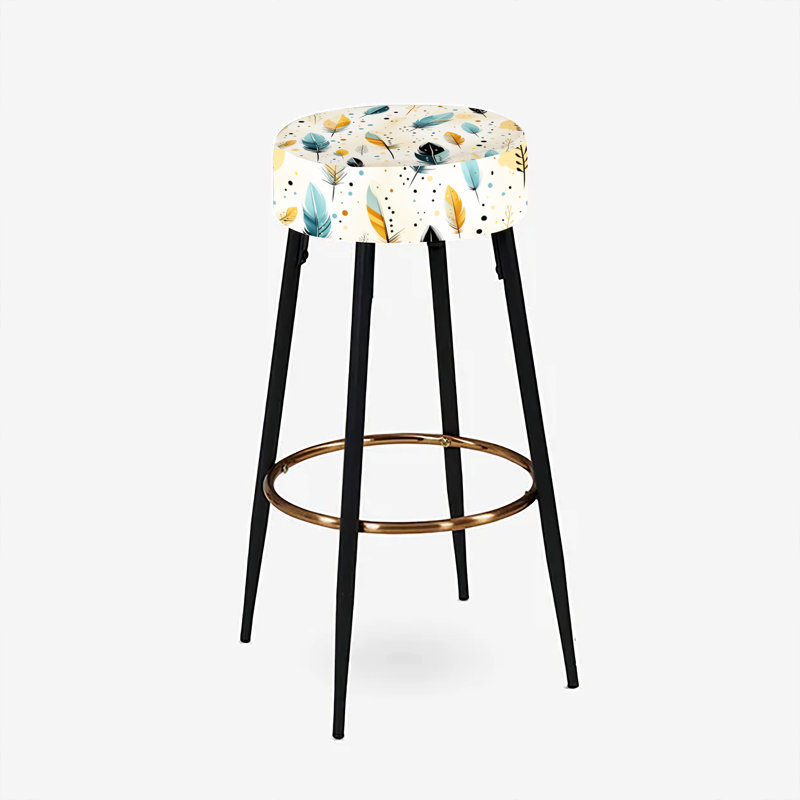 Ensemble de 2 tabourets de bar nomades et plumes beige urbain Urban