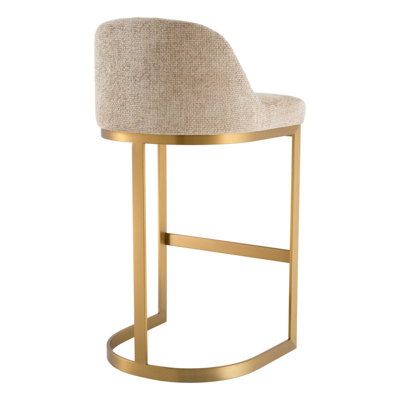 Condos Upholstered Bar Stool with Metal Frame, Lyssa Sand, Bar Stool (30.71" Seat Height)