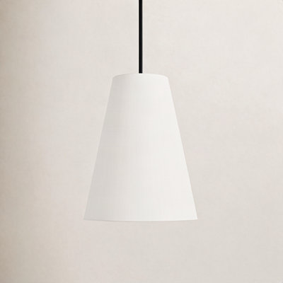 Grove Single Light Linen Blend Steel Dimmable Pendant