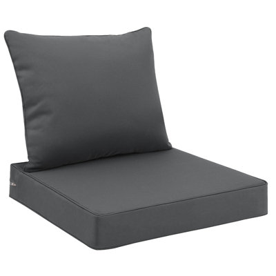 Outdoor Patio Cushion Set(Set of 2), Removable Seat and Back Cushions with Waterproof Cover & Tie Straps