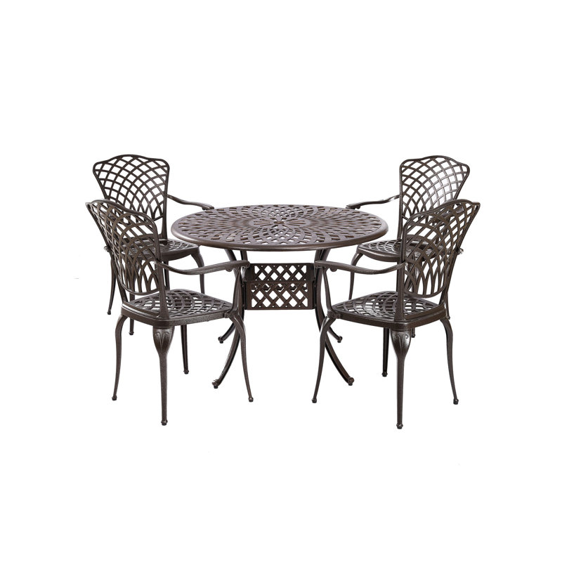 Ensemble repas d'extérieur en fonte d'aluminium 41 po pour 4 personnes Cynthy