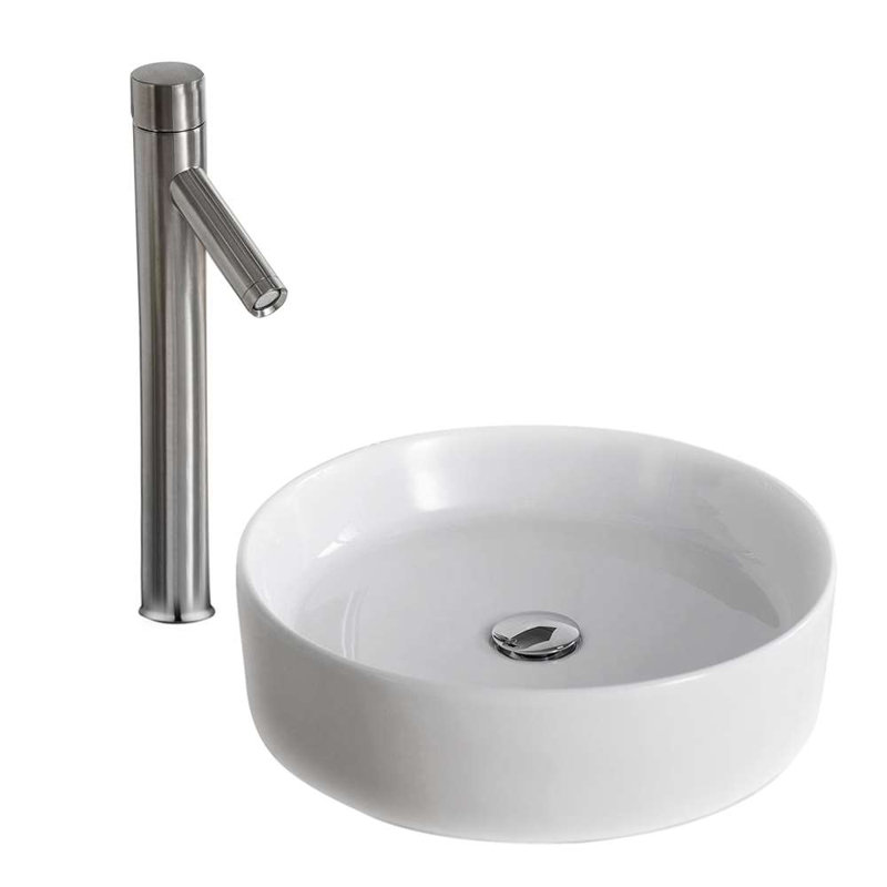 Ensemble de lavabo vasque et robinet à capteur de mouvement sans contact Fontana