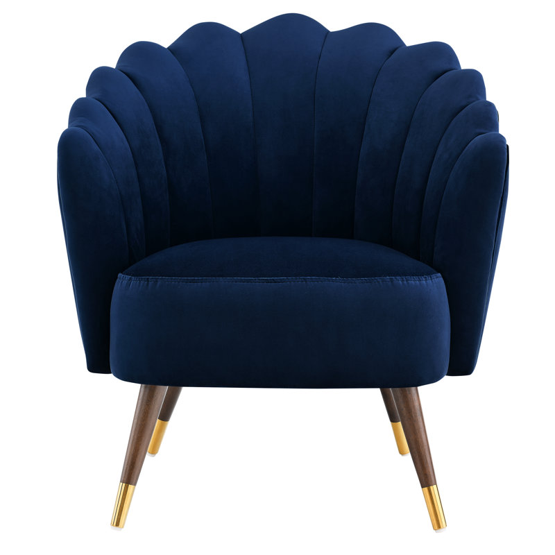 Upholstered Barrel Chair, Blue