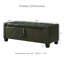 Banc de rangement avec repose-pieds capitonné l 48 po vert foncé