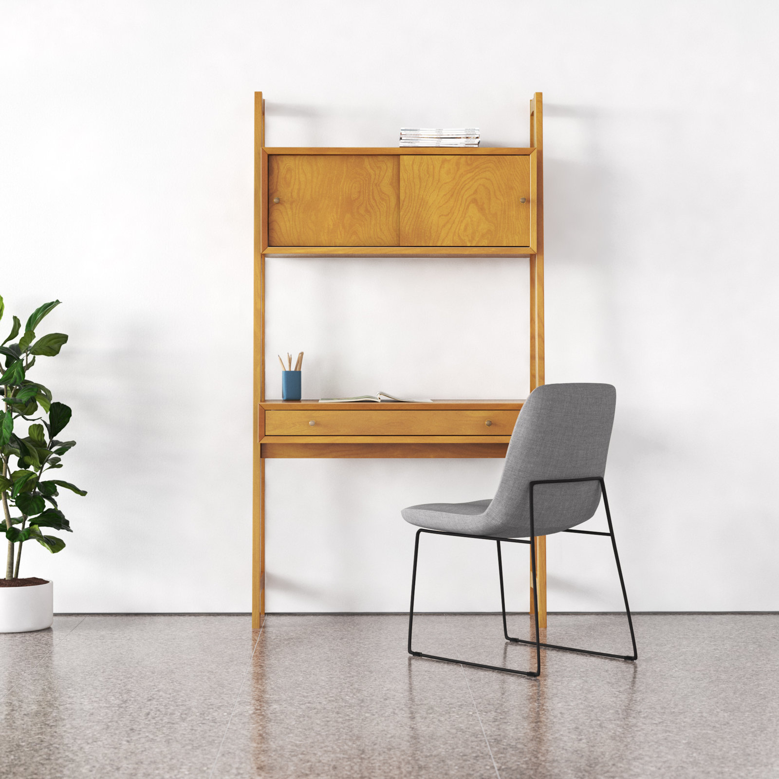 Stiles Leaning / Ladder Desk, Acorn