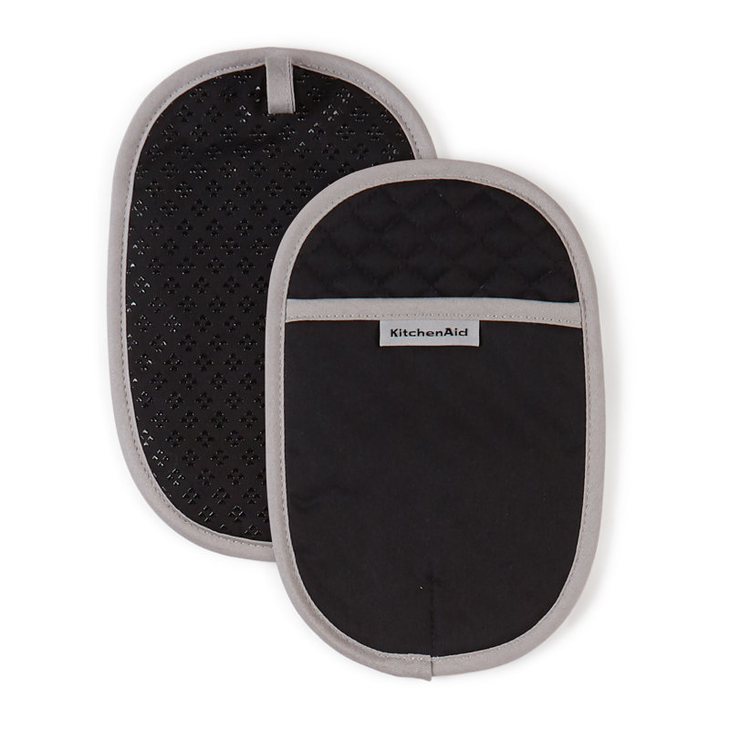 KitchenAid Asteroid Solid Diamond Potholder, Black, 6.5" W x 10" L
