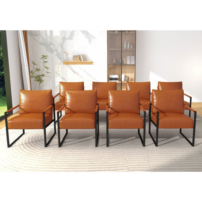 Ensemble de 8 chaises d'appoint lombaires à dossier rembourré et moelleux de 24,6 po de largeur