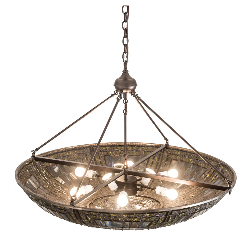 Meyda Fleur-de-Lis 9-Light Mahogany Bronze LED Pendant