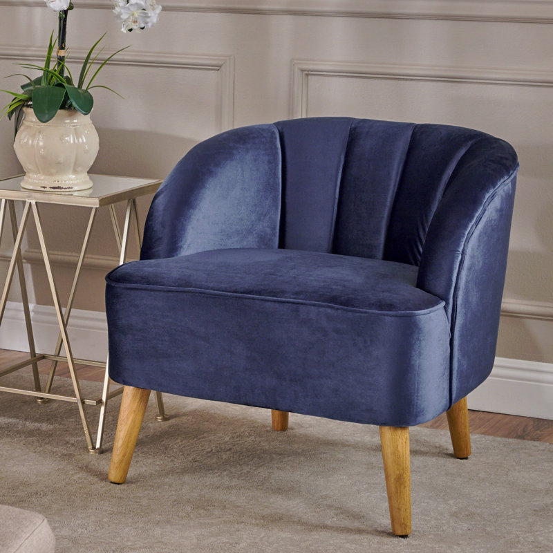 Chaise d'appoint Basic, Brun, H 28 po x l 27,5 po x P 28,5 po, Bleu