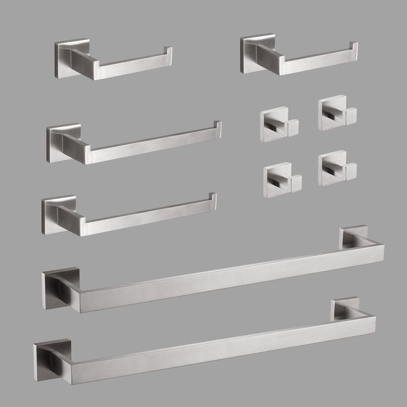 10 - Piece Bathroom Hardware Set, Brushed Nickel