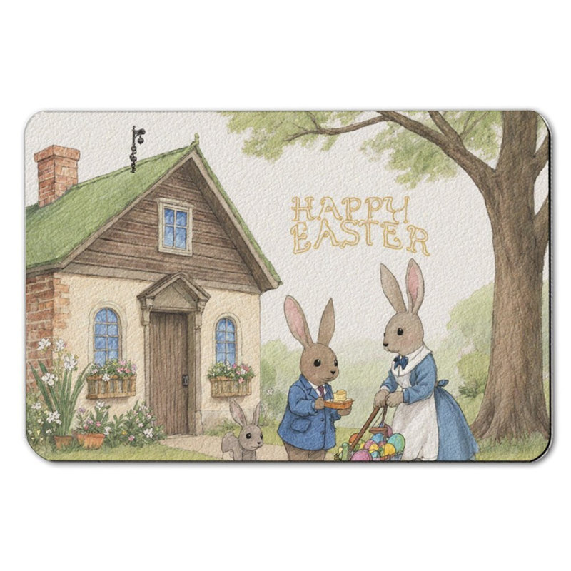 Bunny Family Easter Bath Mat, 36 x 24 inch