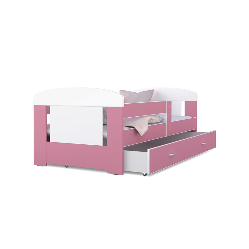 Pierre Cabin Bed with Storage Included, Pink, European Toddler (80 x 160cm)