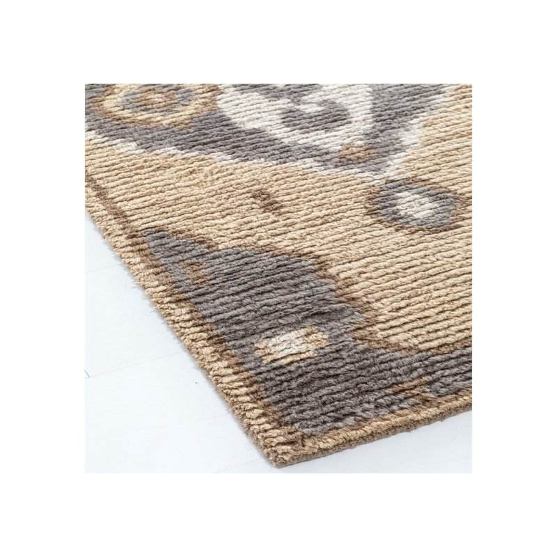 Tapis touffeté en laine gris / brun, Rectangle 12 pi x 15 pi