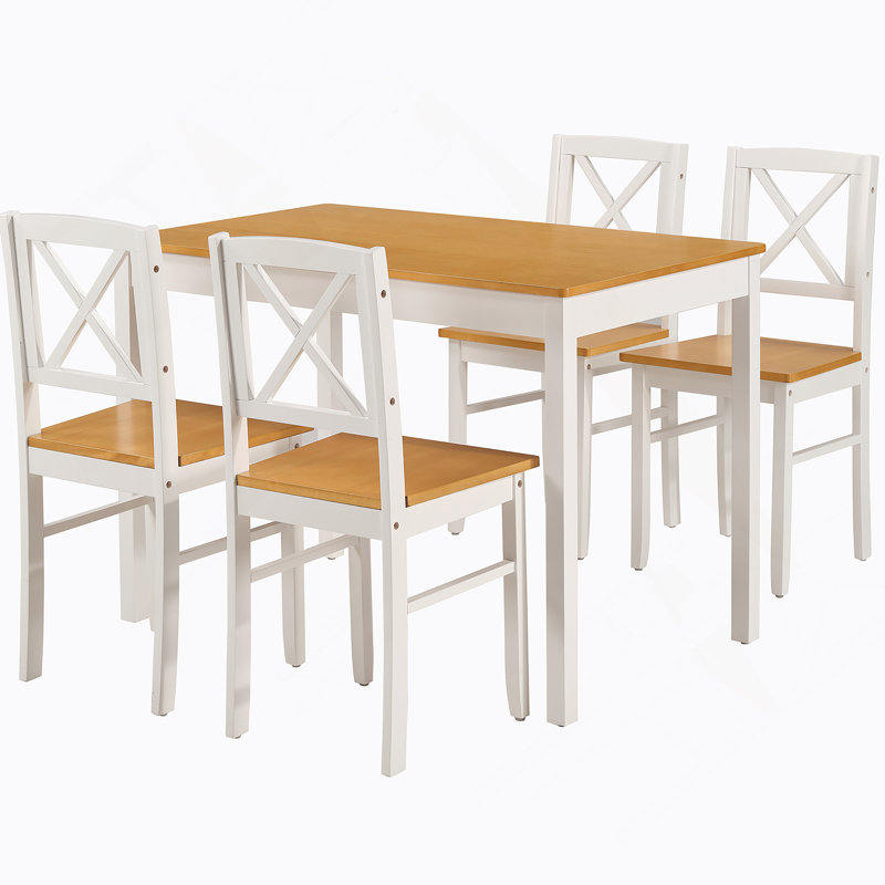 Ensemble de table de salle à manger 5 pièces avec 4 chaises pour petits espaces, appartement, salle à manger, restaurant