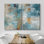 "Abstract Paint Effect", sarcelle brune, collage grunge - impression sur toile