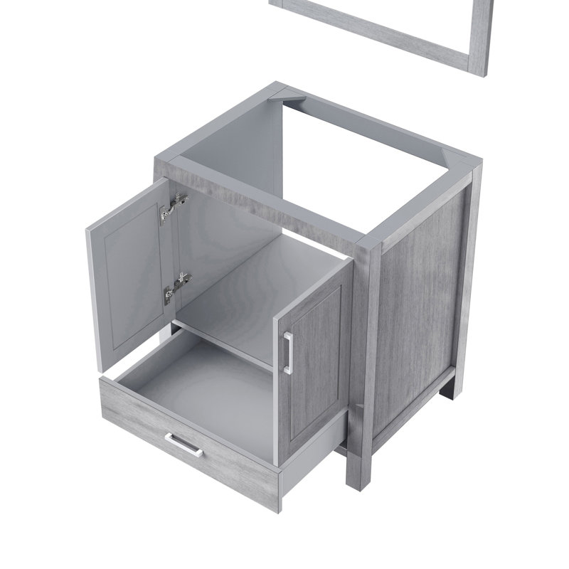 Gris délavé 30 po Avec meuble-lavabo, miroir, tiroir, armoire intérieure et tablette ouverte