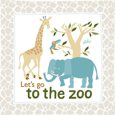 1,2,3 to the Zoo Character Art Lets Go To The Zoo - Painting on Canvas