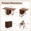 Folding Drop Leaf Dining Table and Chairs, Fully Assembled Solid Wood Space-Saving Kitchen Table and Chairs Set with Storage & Lockable Wheels-1351283953-1351283952-1351271635