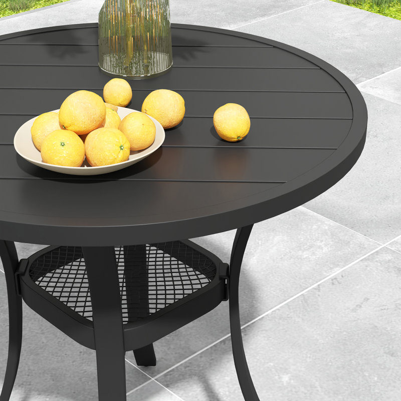 Ensemble de salle à manger 3 pièces pour terrasse avec chaises pivotantes, Bleu