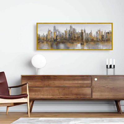 Toile encadrée «Gloomy Cityscape Industrial City»