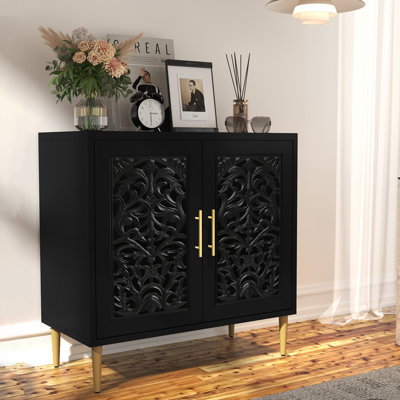 Buffet 31,4 "sculpté, noir