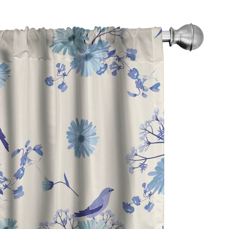 Arneshia Semi Sheer Curtain Pair, 28" W x 84" L