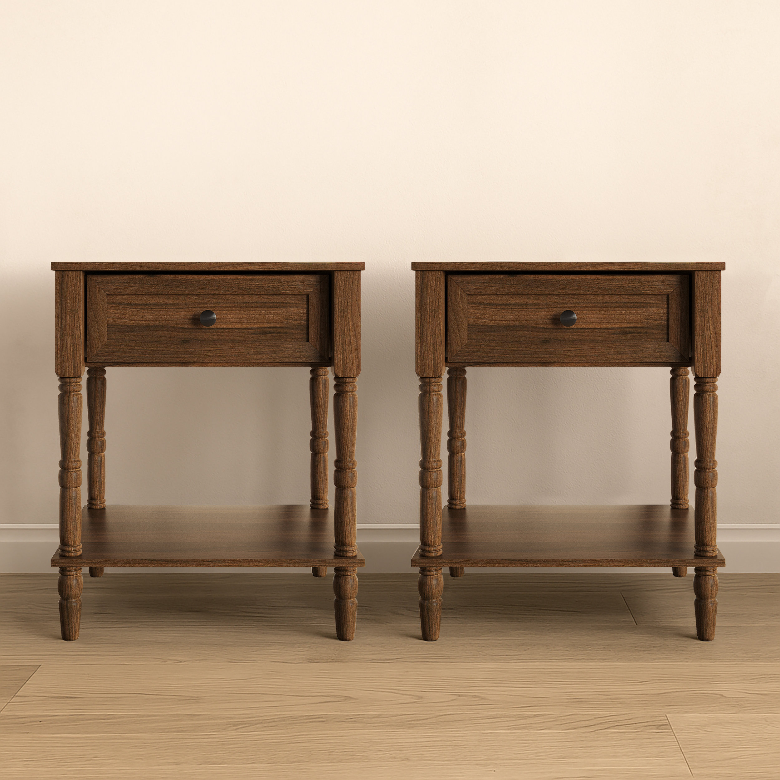 Ruston 1 Drawer Nightstand (Set Of 2) - Brown