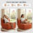 Boneless Boneless Floor Sofa Chair, Comfy Accent Chair, Togo Sofa , Corduroy Lazy Bean Bag Chairs for Living Room, Bedroom, Fireside, No Assembly Required, Washable Cover, Ships in a Box-1410408442