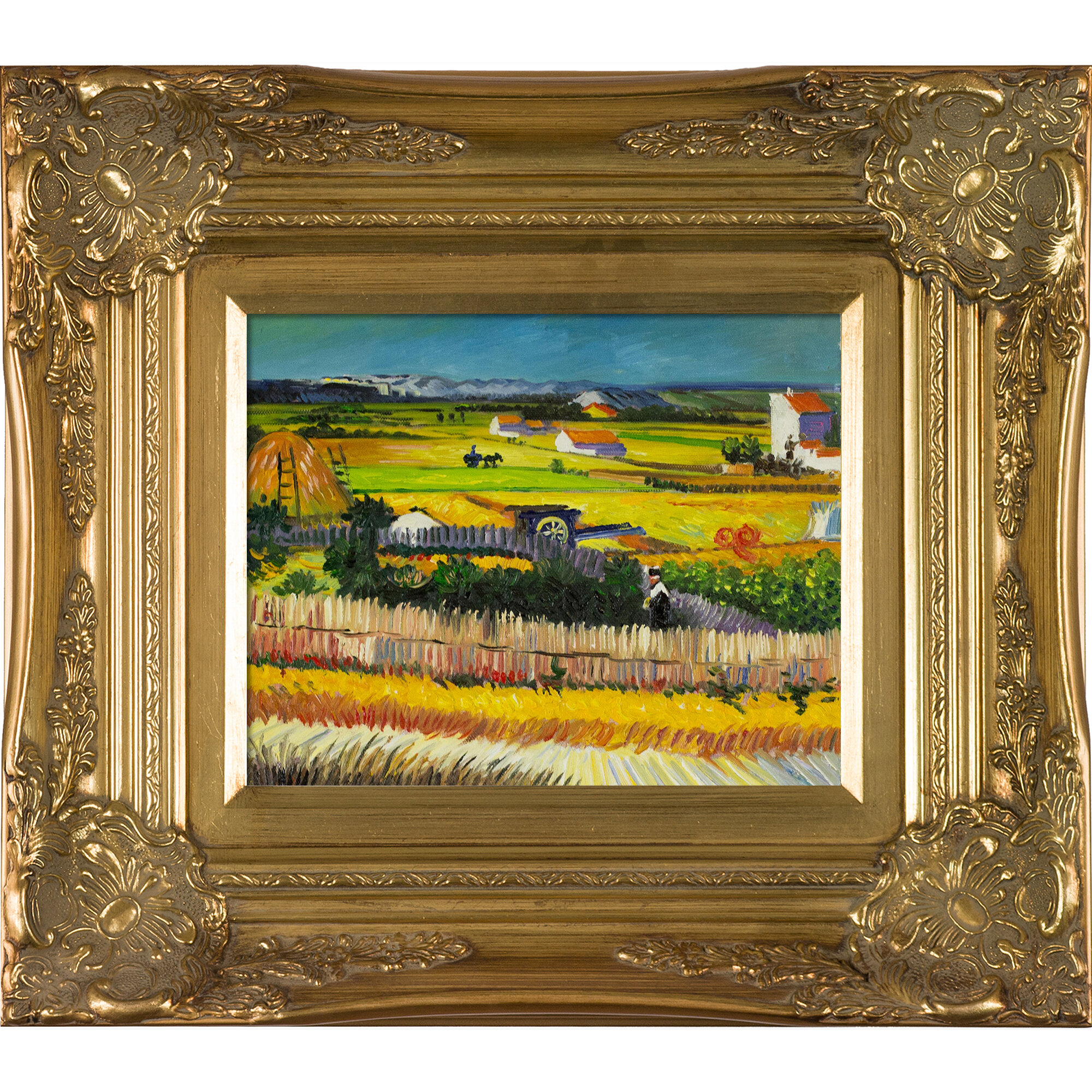 Vincent van Gogh Autumn Landscape 12x16 Framed Art - Canvas Giclee Print  with Majestic Gold Frame