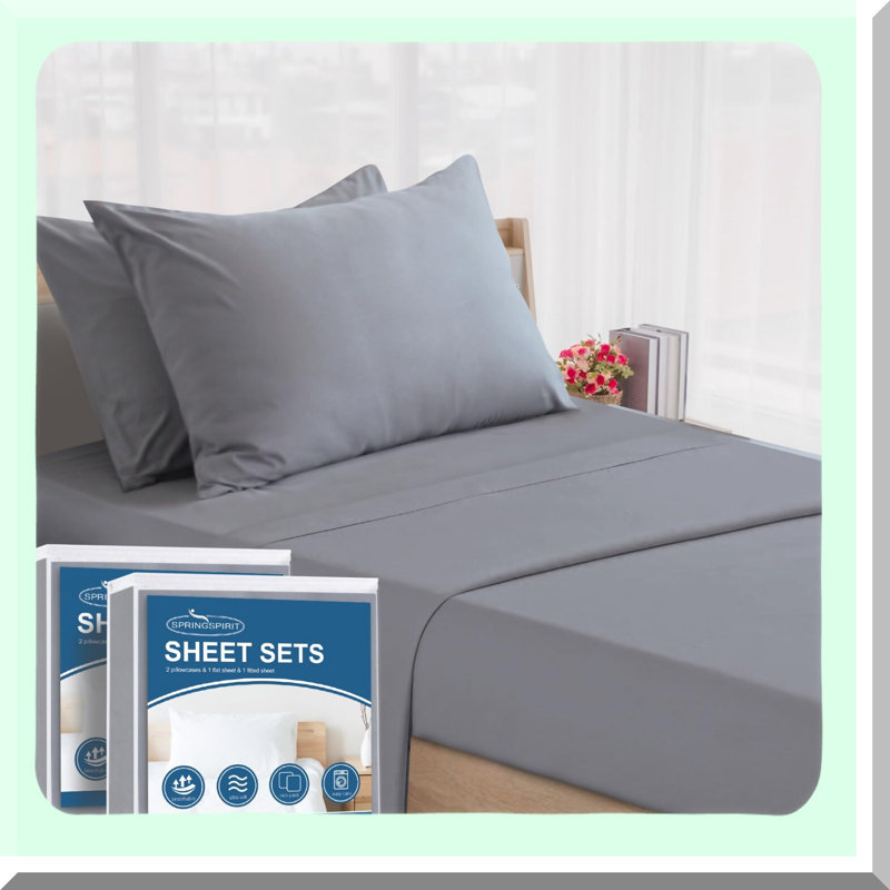 Luxury Soft Sheet Set - 100% Brushed Microfiber Bedding with Pillowcases - 4 Piece Sheets for Deep Mattresses - Sheets, Gray