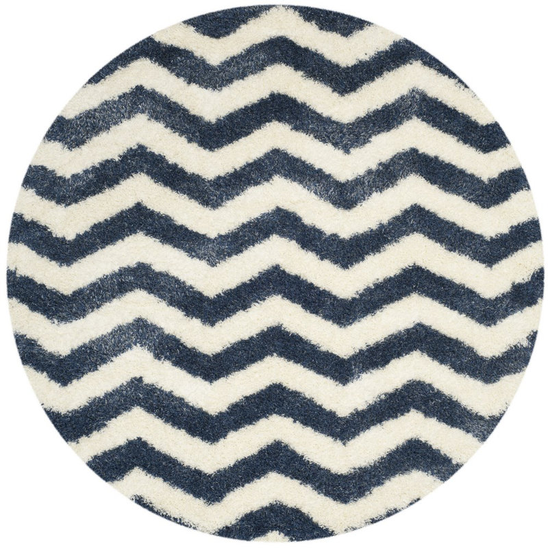 Sgm-Amhold Shag Performance Chevron Rug, Round 6'7"