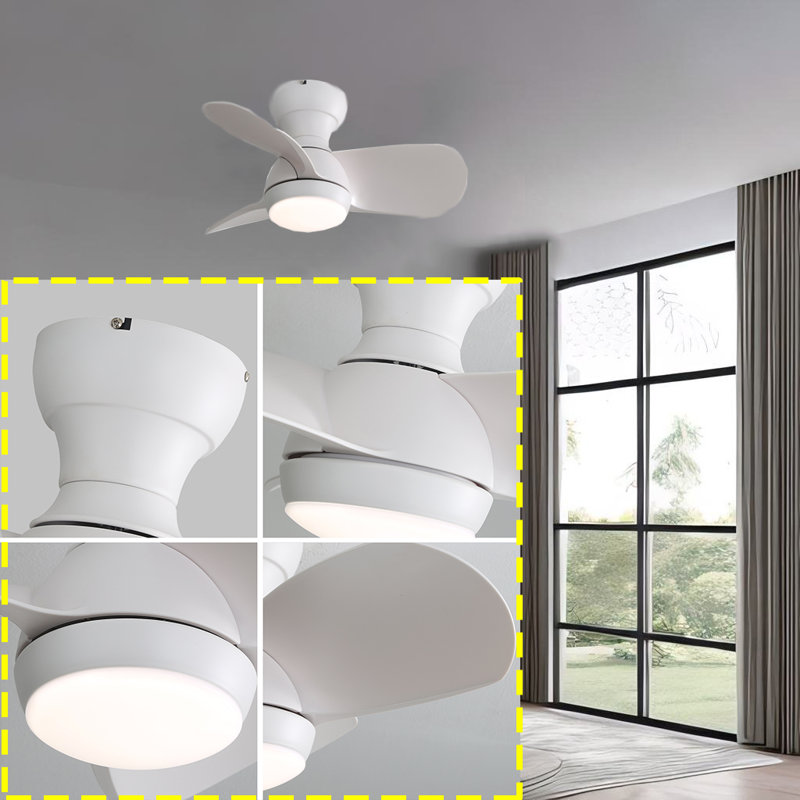 Ventilateur de plafond 23 po avec lumières DEL Kathen, Blanc